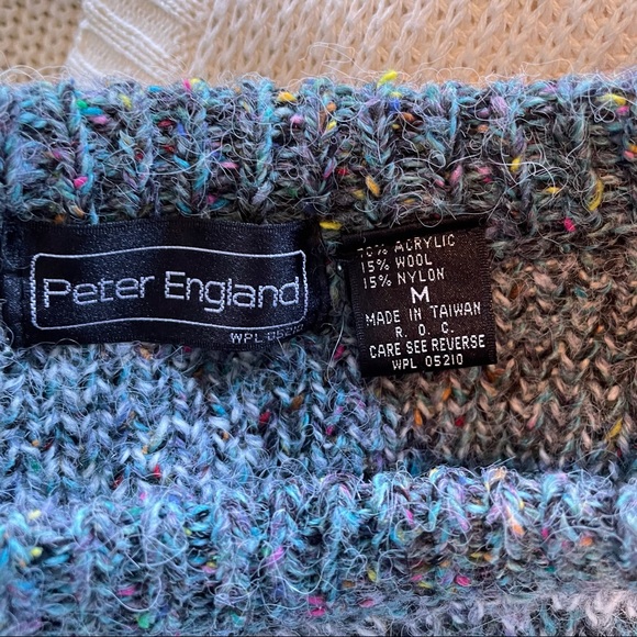 Vintage Wool Chunky Grandma Sweater Green Pattern Gingham Holiday Christmas - Picture 8 of 9